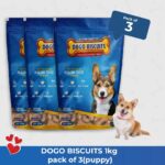 Mongrel Healthcare Dogo Biscuits Puppy 1 Kg Pack of 3 | Multigrain Biscuit Made with Oats and Multivitamins