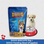 Mongrel Healthcare Dogo Biscuits Puppy 1 Kg and 1 Feeding Bowls